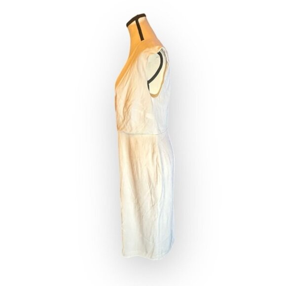 🆕 NWT Banana Republic 6 White Formal Wrap Front Cap Sleeve A Line Dress - Picture 6 of 10